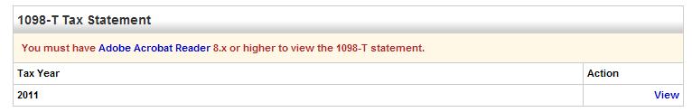 Scroll to the 1098 T Tax Statement section. 3.