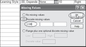 -System-or user-missing-observations with values that either have been defined as user-missing