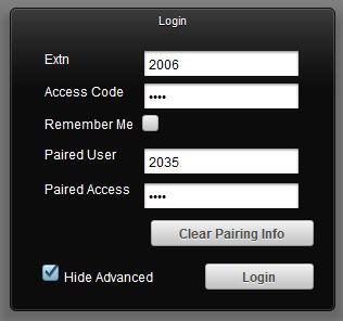 Paired User Paired Access Enter the extension number of the User currently logged into the handset the Agent wishes to use. Enter the Paired User s Remote Working Code.