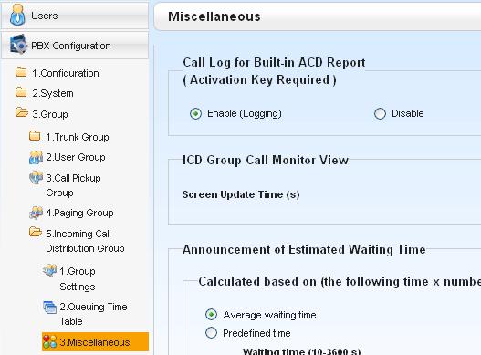 3.11 Report Function - Activate Call data Logging - Supervisor can create Group Report by logging users. NS1000 provide various report.