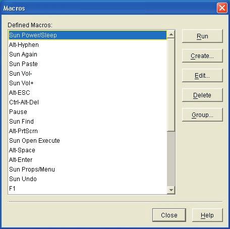 Creating new macros You can create custom macro keystrokes as well as modify and delete existing macros through the Macros