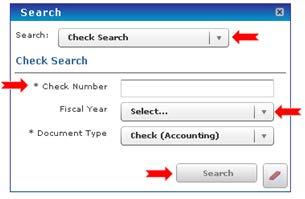 Search Panel: Searches Search field contains the list of customized searches available. Click drop down arrow in search field.