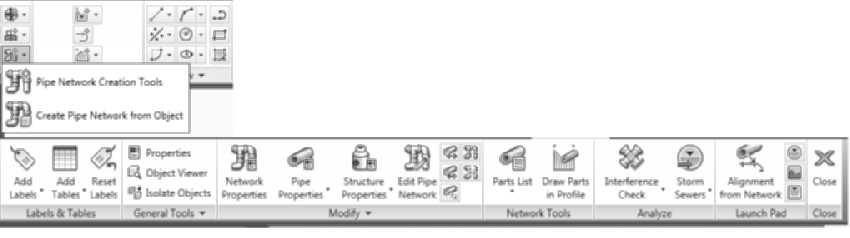 414 Harnessing AutoCAD Civil 3D 2011 FIGURE 11.1 FIGURE 11.2 The pipe Network Layout Tools toolbar depends on a series of settings and styles.