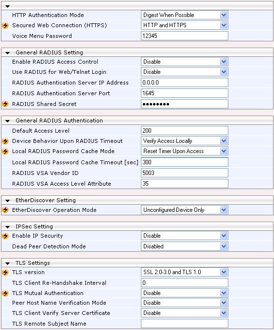 MP-11x & MP-124 3.3.3.5 Configuring the General Security Settings The 'General Security Settings' page is used to configure various security features.