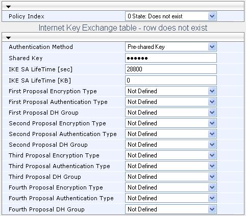 MP-11x & MP-124 3.3.3.7 Configuring the IKE Table The 'IKE Table' page is used to configure the Internet Key Exchange (IKE) parameters.