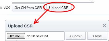 Form Element Description o Uploading the CSR saved as a.txt file by clicking the 'Upload CSR' button See later in this table if you need help with this.