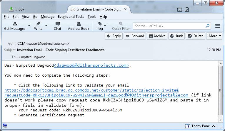 Add New Code Signing Certificate dialog - Table of parameters Field Description Term Select the term of the certificate. Email Address Enter the username part of the email address of the user.