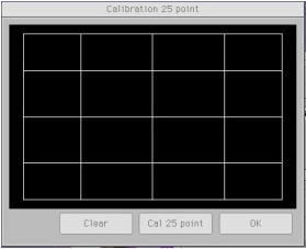 <Cal 4 point> Correct 4 point locations on screen with the panel. Press [Cal 4point], screen displays as follows. Touch the blinking symbol on panel until beep or stop blinking.