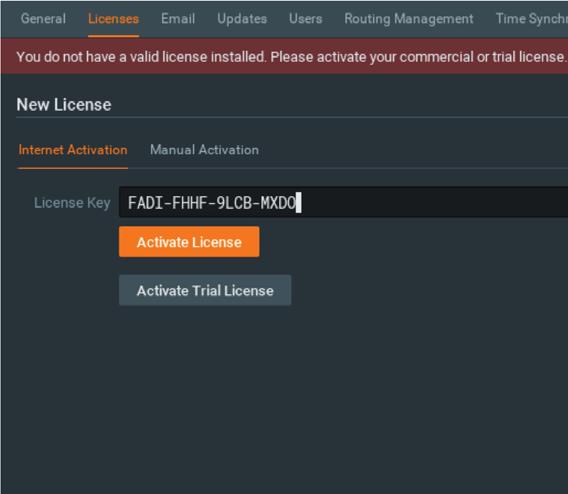 D. ENTER LICENSE STEP 1: Go to System Administration then click License tab.