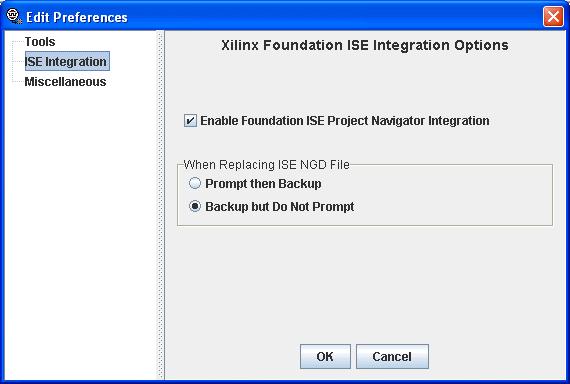 ChipScope Pro Core Inserter Features R The ISE Integration section (Figure 3-19) contains settings that affect how the Core Inserter integrates with the Xilinx ISE Project Navigator tool.