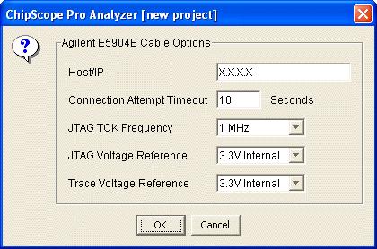 Chapter 4: Using the ChipScope Pro Analyzer Opening an Agilent E5904B Cable Connection To connect to the Agilent E5904B cable, make sure it has been properly configured beforehand with a valid IP