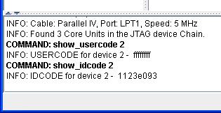 Analyzer Menu Features R (Figure 4-26). The IDCODE and USERCODE can also be displayed in the JTAG Chain Setup dialog box (JTAG Chain JTAG Chain Setup, Figure 4-21, page 4-20).