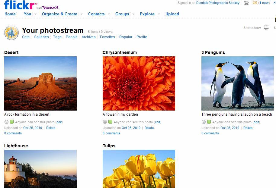 6. Creating your DPS Gallery Set 22 This is your new Flickr