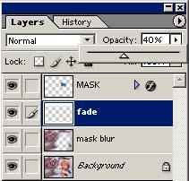 ) Now from the floating tool bar menu select the eye drop tool and select the blue of the mask.