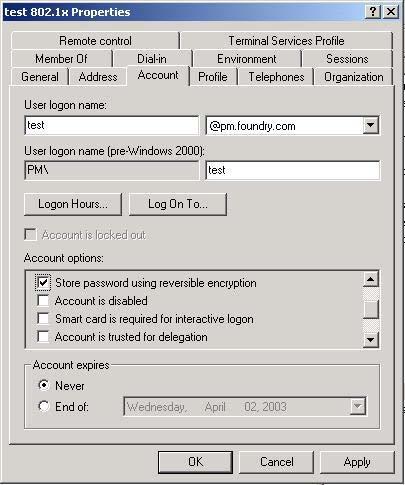 For installations that have existing Active Directory User Accounts, perform the configurations outlined in Step 11 for each existing user account.