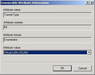 Return to the RADIUS Attribute Screen (Figure 29) Figure 31. VLAN ID Attribute Setting for Tunnel-Pvt-Group-ID Select Tunnel-Type and click on the Add button.