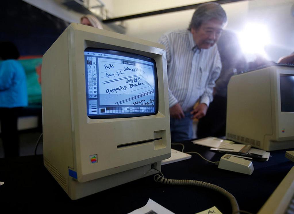 Early Apple employee Terry Oyama checks out a