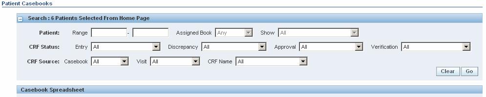 2. CRF Source Criteria You can select search parameters based on the source of the ecrf. There are three sources from which to locate an ecrf.
