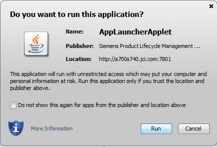 launcher asks you to run the application. 2.
