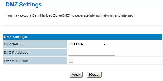 In computer networking, DMZ is a firewall configuration for securing local area networks (LANs). DMZ Settings: open and close DMZ feature.