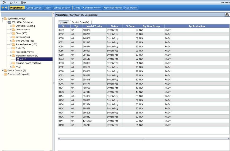 Chapter 5: Storage Optimization Checking the migration status Use the LUN Migration wizard in SMC to monitor the migration.
