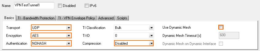Compression Select Disabled. Use Dynamic Mesh Clear check box. In the TI Bandwidth Protection tab, configure the following settings: Dynamic Bandwidth Detection Select Disabled.