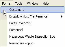 Inactivate a customer: When you click to inactivate a customer, the customer no longer shows up in the dropdown list on the