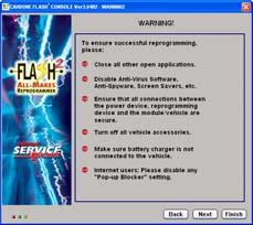 Click on Flash2 Reprogramming. Read Warning information and click on Next.