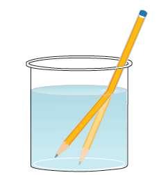Refraction of light If you place a pencil in a glass of