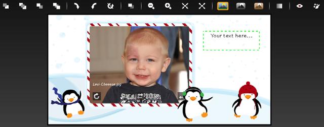 Creating a card Picture tools Image Enhancement Red Eye Reduction Image Fading Picture Filters Image Resizing Zoom In/Out Add Drop Shadow Picture Rotation Picture Order This toolbar appears when you