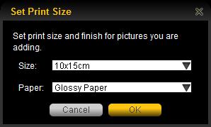 Creating prints 8. Click OK. 9. To open an existing print order, click on it at the bottom of the home page. 10. Use the drop-down menu to arrange your projects by type, date, or most recent. 11.