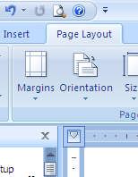 Page Setup Options 2007 Location for general Page Setup is