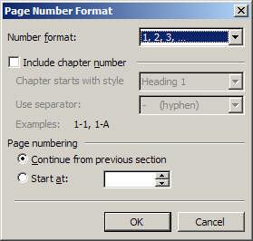 Page Numbers are included as part of the Header and Footer toolbar but can also be accessed through Insert, Page Numbers.