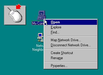 MS Windows 98 Osim lijeve tipke miša, koja se koristi za izbor objekata sa ekrana i korištenje tipki i naredbi, u Windows 98 se često koristi i desna tipka miša, za brži pristup nekim naredbama iz