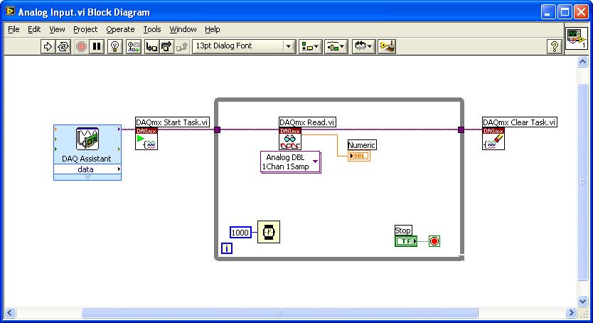 11 DAQ Assistant The DAQ Assistance should look something like this: [End of Task] Task 4: Analog In/Out Create a new