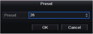 Use the directional button to wheel the camera to the location where you want to set preset. 3. Click the round icon before Save Preset. 4. Click the preset number to save the preset.