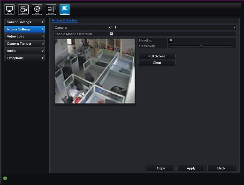 6.4 Configuring Motion Detection Record and Capture Purpose: Follow the steps to set the motion detection parameters.