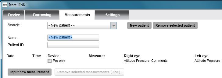 3 Printing and exporting measurements. 3. PATIENT MANAGEMENT In LINK, you can add patients and modify the patient details. 3.1 Adding patients To add a patient to the patient database: 1.