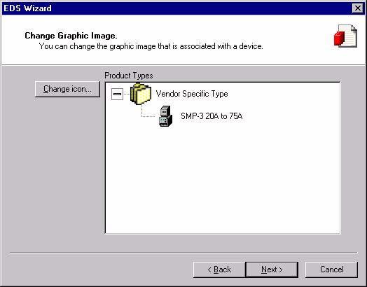 4-10 Configuring a Scanner to Communicate with the Adapter 12. The Change Icon screen now appears.