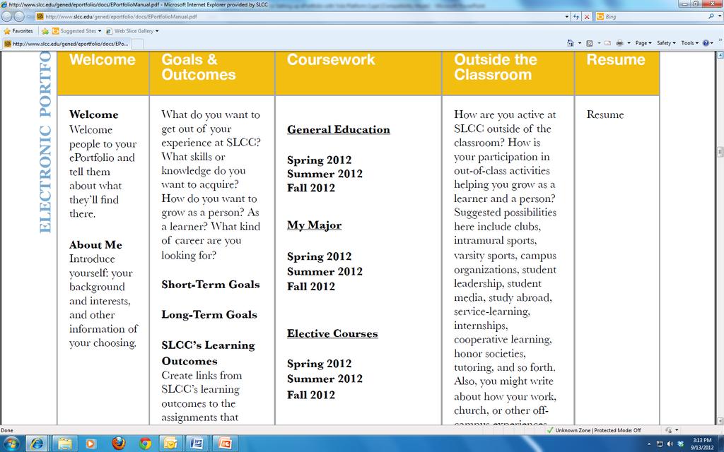 Coursework Page Notice the items that will be placed on this