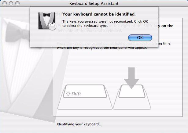 A 6. Keyboard Setup Assistant Screen - Cannot Identify Keyboard A