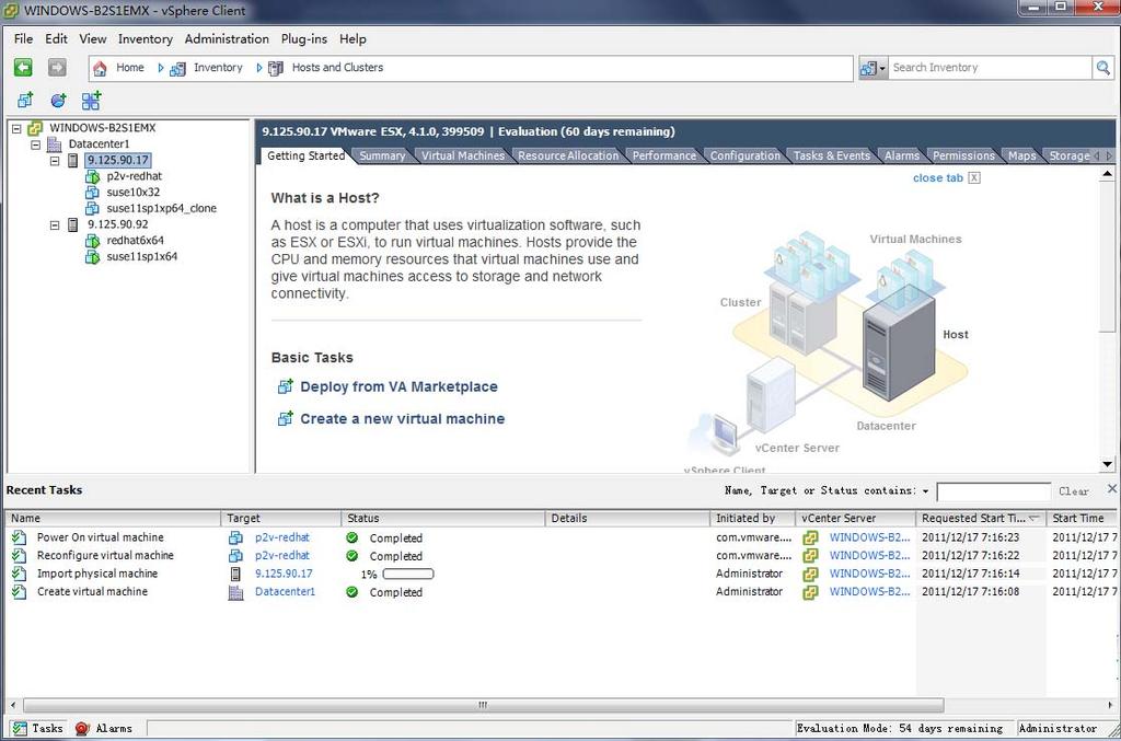 Another task is added to the list in the Recent Tasks window at the bottom of the vsphere client interface, as shown in Figure 3-42.