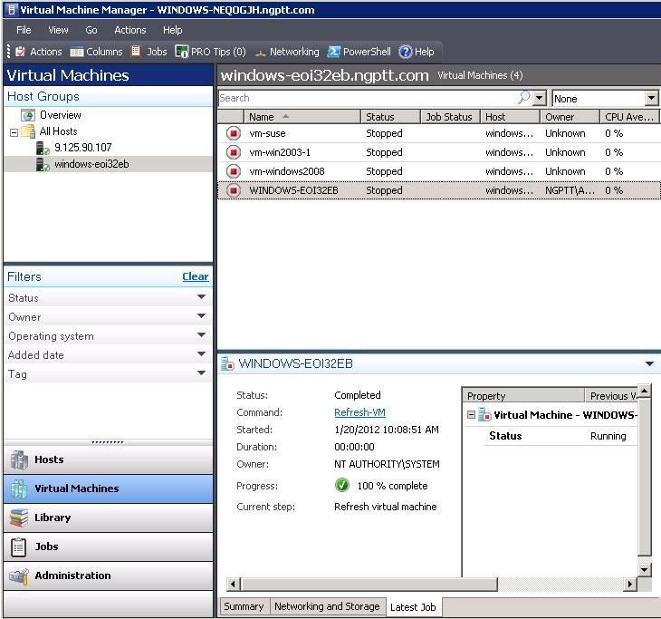 When the P2V conversion is complete, you see that one more virtual machine is displayed on the destination server, as shown in Figure 3-53. Figure 3-53 P2V conversion complete 3.2.3 Connected Virtual-to-Virtual The Connected V2V migration scenario has the same rules and requirements as the Disconnected V2V migration scenario as described in 3.