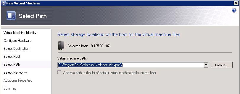 6. In the Select Path window, enter the file path for virtual machine files, as shown in Figure 3-67.