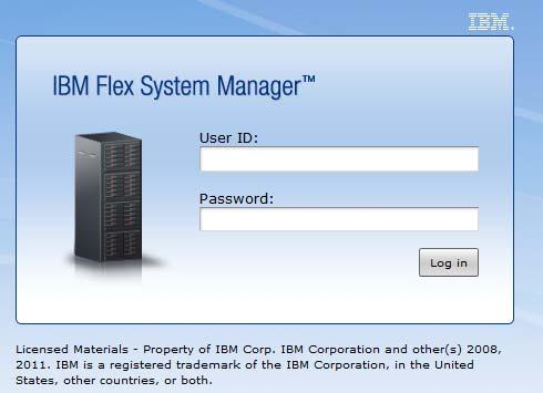4. Start a web browser and enter the following Flex System Manager URL: http://system_name:port_number/ibm/console System_Name is the name of the system on which the management node is
