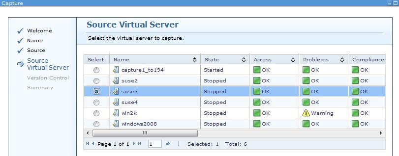 15.In the Source Virtual Server window, choose the migration source server, as shown in