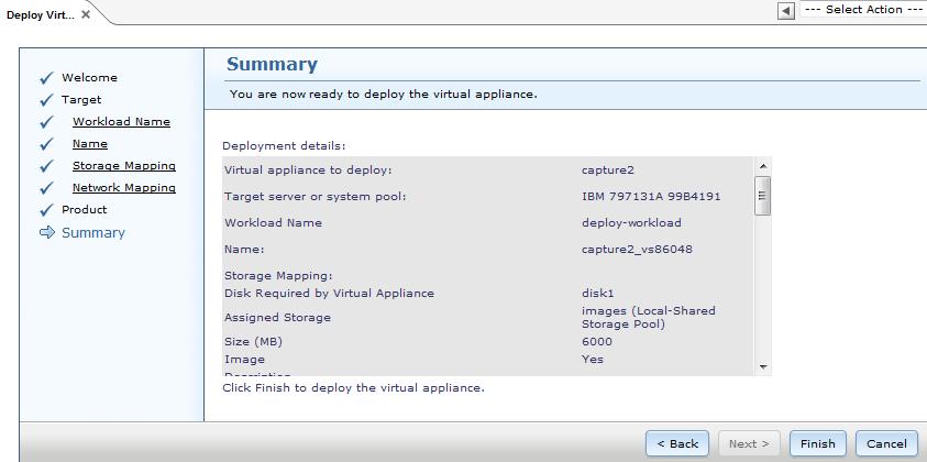 27.In the Product window, enter the OS configuration for the new virtual server, as shown in Figure 3-95. Click Next. Figure 3-95 Deploy Virtual Appliance wizard: Product 28.