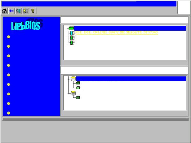 As an alternative interface, you can start the LSI MegaRAID WebBIOS utility by pressing Ctrl+H during POST, as shown in Figure 2-41. LSI MegaRAID SAS-MFI BIOS Version 4.19.