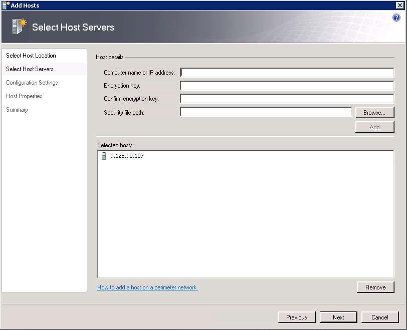 2. Choose Windows Server-based host on an Active Directory domain if the management server and target host are in one domain. Enter the domain information and click Next. 3.