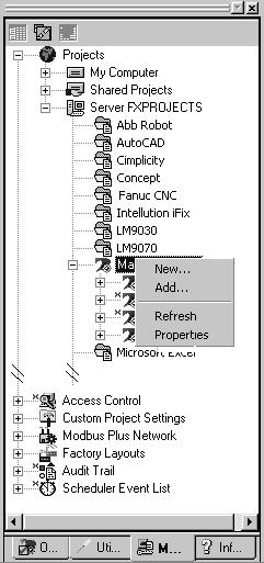 Proficy Change Management Environment Getting to Know Machine Edition The following picture illustrates the Navigator.